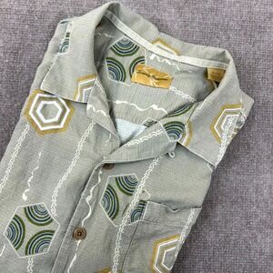 Vintage Tommy Bahama Hawaiian Shirt Mens XL Green Silk Short Sleeve Button Up
